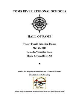 Hall of Fame Booklet