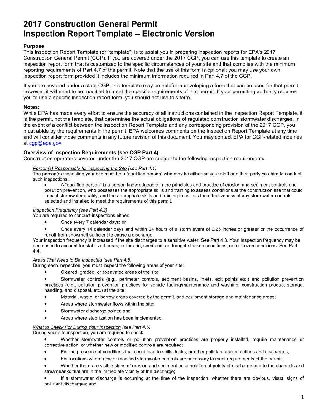 Inspection Report Template Electronic Version s1