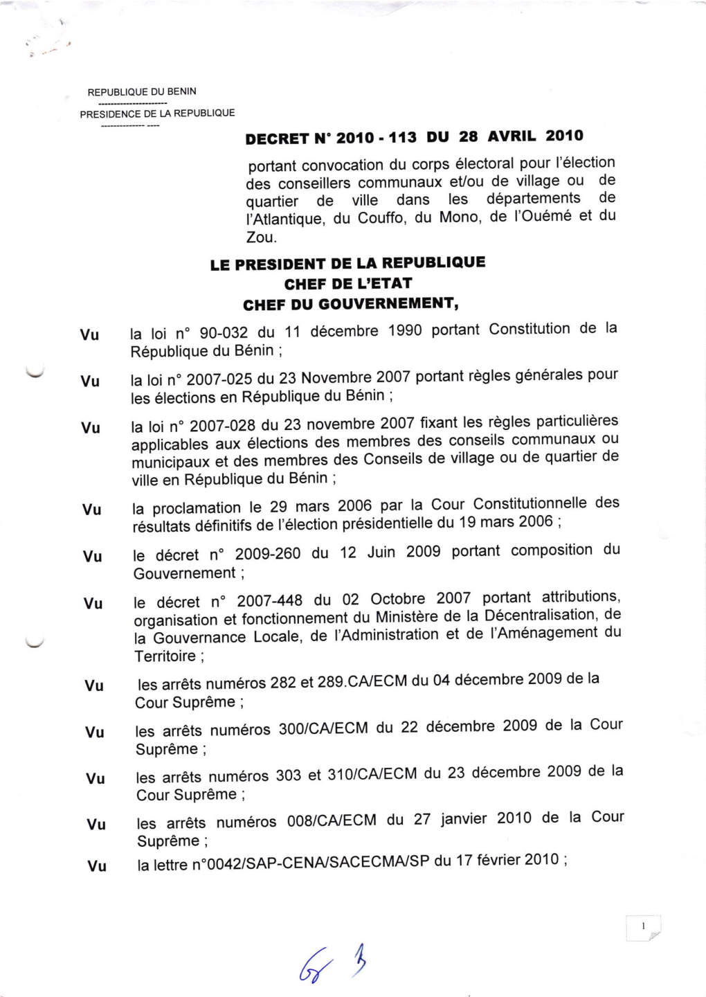 DEGRETN'2oio.II3 DU 28 AVRIL 2OIO Laloin'90-032Du11décembre