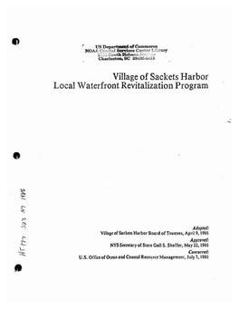 Village of Sackets Harbor LWRP After You Publish Notice of Our Approval
