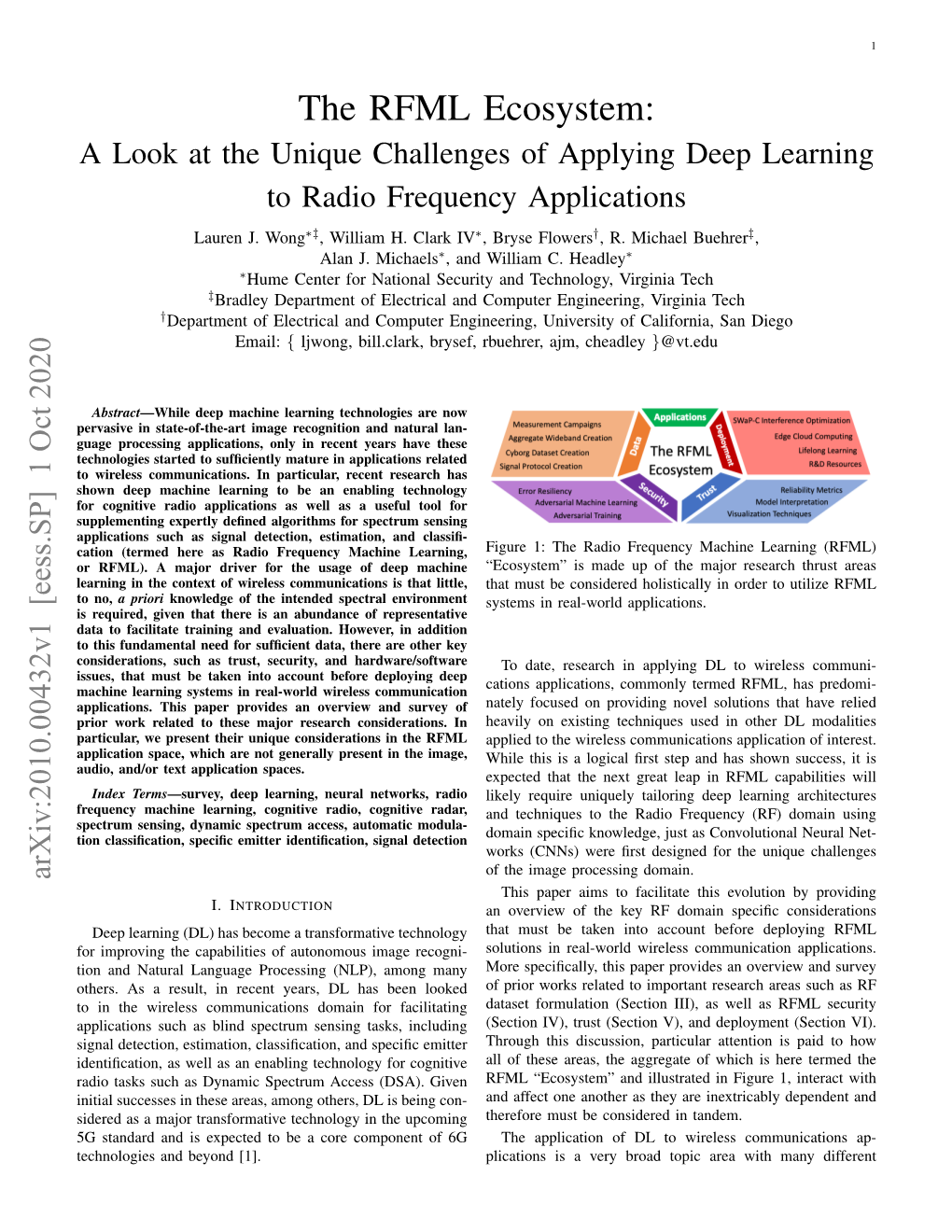 The RFML Ecosystem: a Look at the Unique Challenges of Applying Deep Learning to Radio Frequency Applications Lauren J