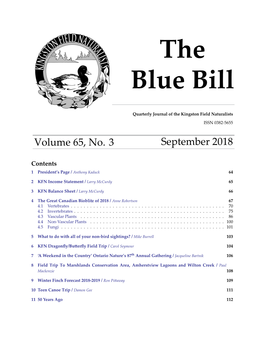 The Blue Bill Volume 65 Number 3