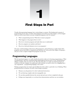 First Steps in Perl