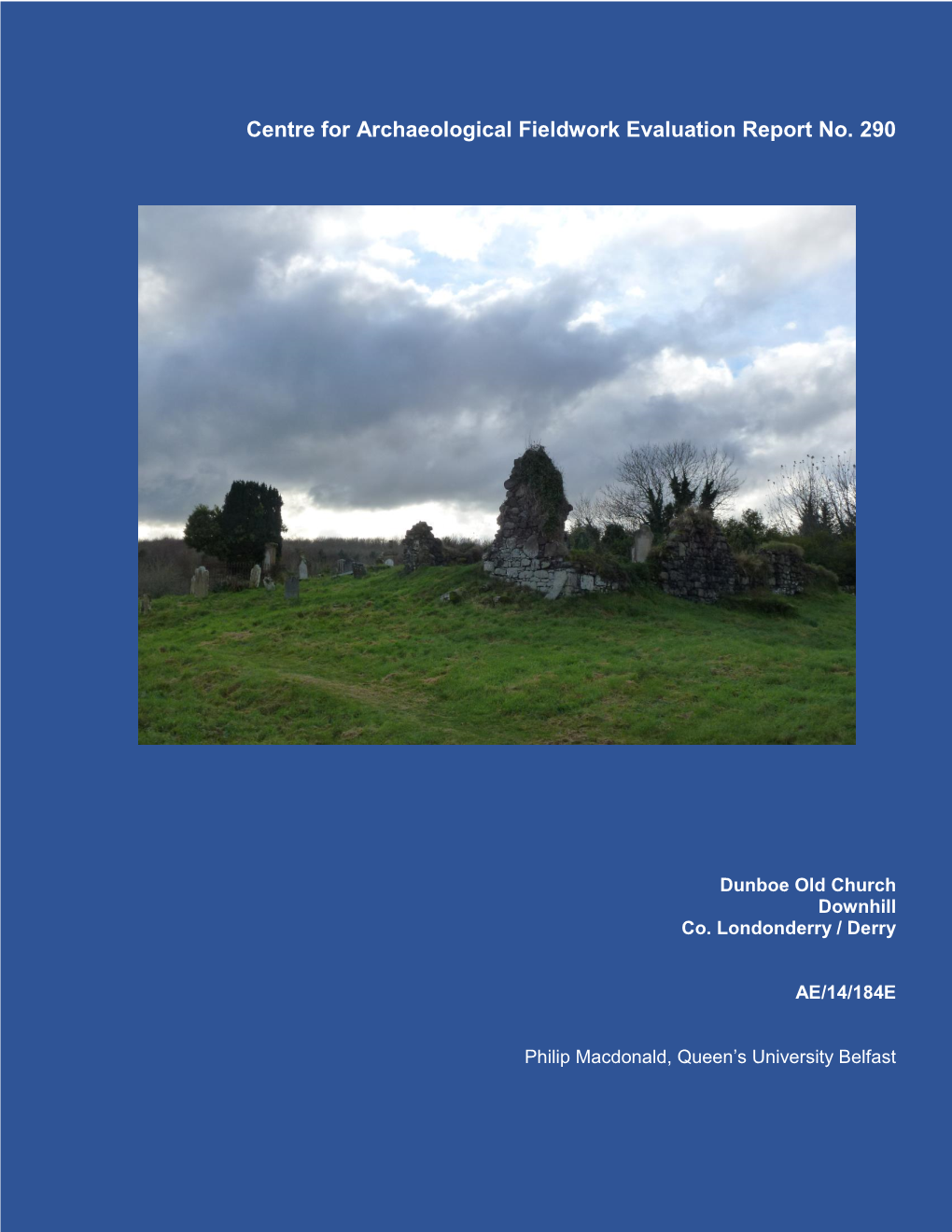 Centre for Archaeological Fieldwork Evaluation Report No.290