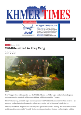 Wildlife Seized in Prey Veng