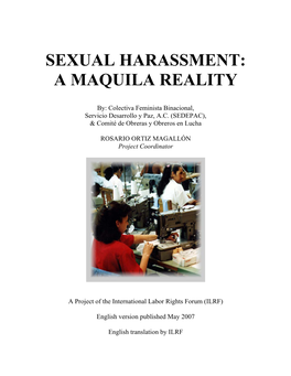 Sexual Harassment: a Maquila Reality