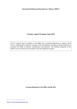 Country Report Germany June 2012