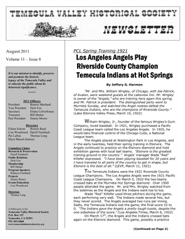Los Angeles Angels Play Los Angeles Angels Play Riverside Riverside