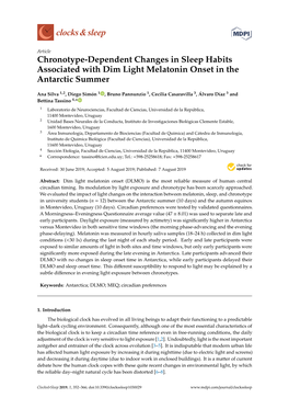 Chronotype-Dependent Changes in Sleep Habits Associated with Dim Light Melatonin Onset in the Antarctic Summer