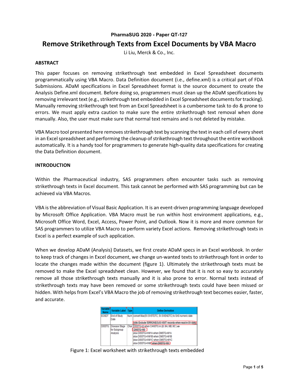 Remove Strikethrough Texts from Excel Documents by VBA Macro Li Liu, Merck & Co., Inc