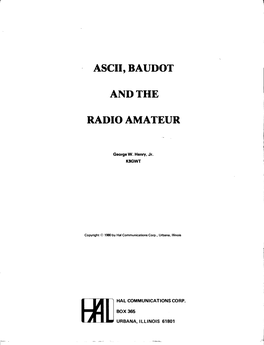 Ascii, Baudot, and the Radio Amateur