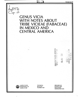 Genus Vicia with Notes About Tribe Vicieae (Fabaceae) in Mexico and Central America