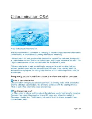 Chloramination Fact Sheet