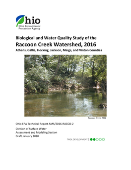 Raccoon Creek Watershed, 2016 Athens, Gallia, Hocking, Jackson, Meigs, and Vinton Counties