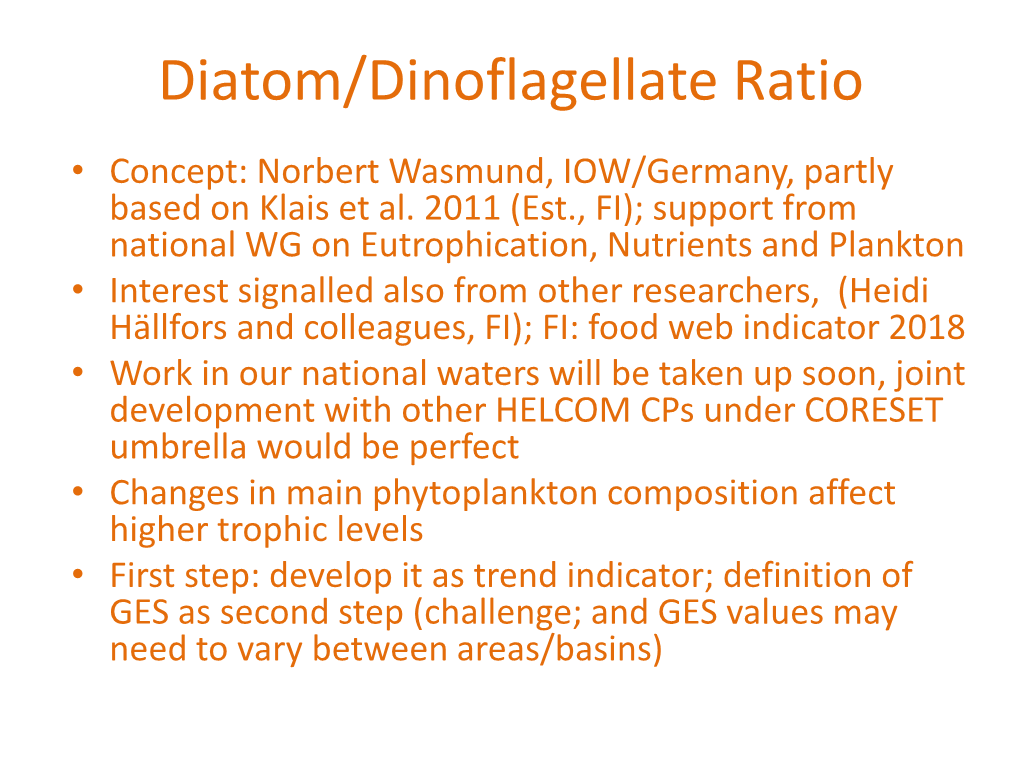 Diatom/Dinoflagellate Ratio