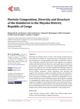 Floristic Composition, Diversity and Structure of the Rainforest in the Mayoko District, Republic of Congo