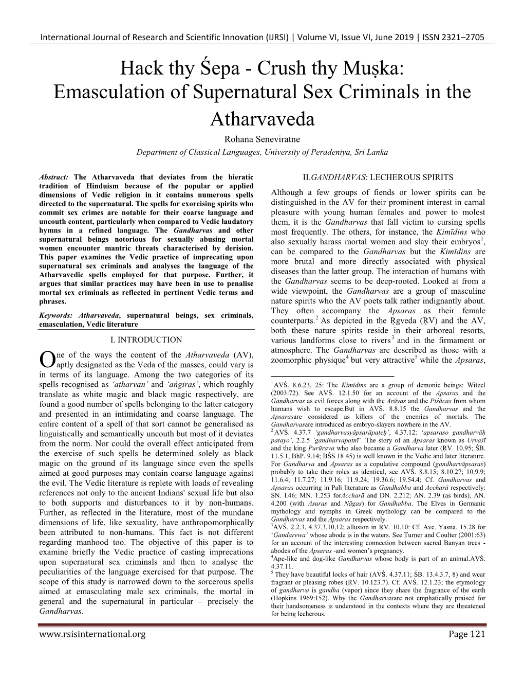 Crush Thy Muṣka:Emasculation of Supernatural Sex Criminals in The