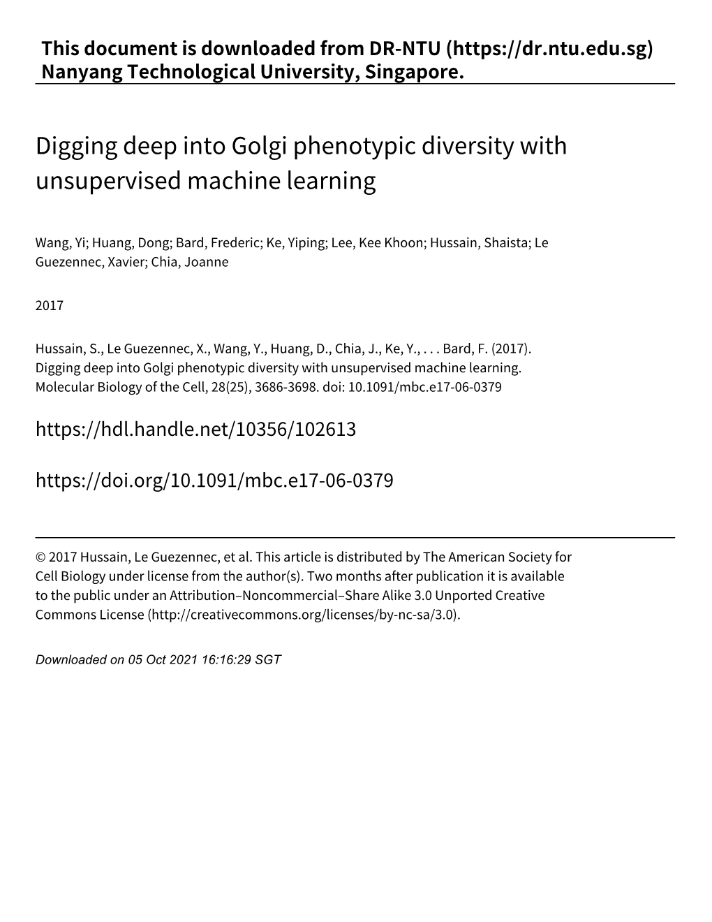 Digging Deep Into Golgi Phenotypic Diversity with Unsupervised Machine Learning