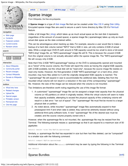 Sparse Image - Wikipedia, the Free Encyclopedia Log in / Create Account Article Discussion Edit This Page History Sparse Image from Wikipedia, the Free Encyclopedia