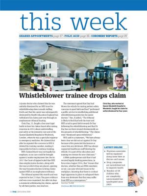 Whistleblower Trainee Drops Claim