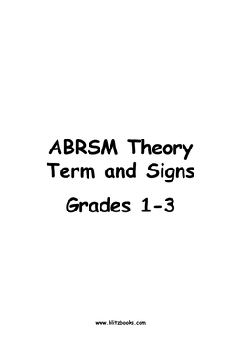 ABRSM Theory Term and Signs Grades 1-3