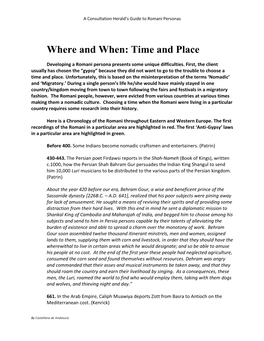 Where and When: Time and Place