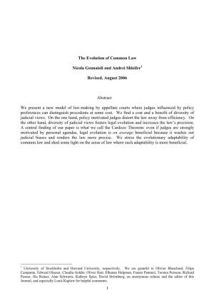The Evolution of Common Law