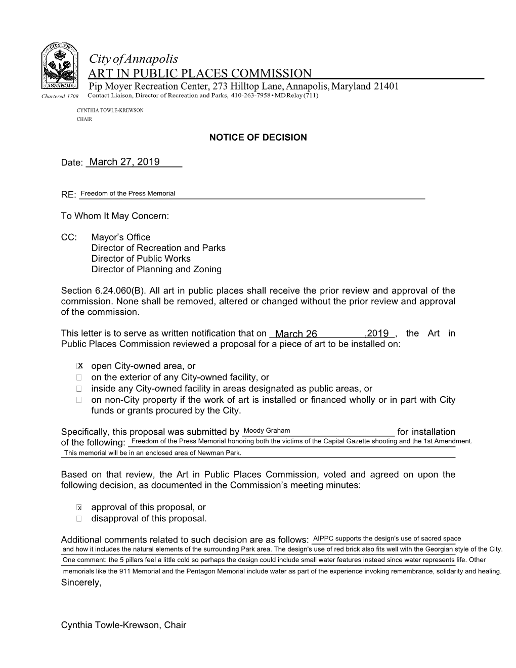 Notice of Decision-Moody Graham 27Mar2019 (PDF)