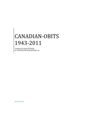 Canadian‐Obits 1943‐2011