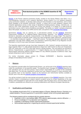 Postdoc- DEIMOS-2019 Post-Doctoral Position at The