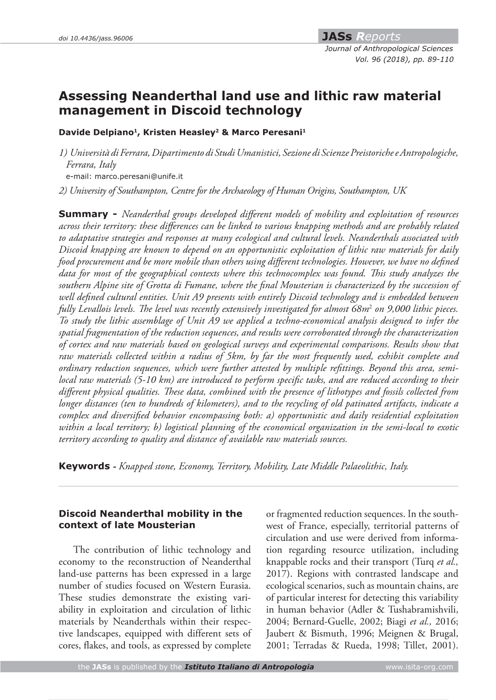 Assessing Neanderthal Land Use and Lithic Raw Material Management in Discoid Technology