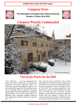 Campion Hall Newsletter
