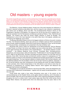 Old Masters – Young Experts