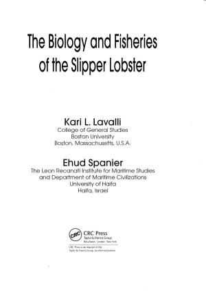 The Biology and Fisheries of the Slipper Lobster