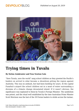 Trying Times in Tuvalu