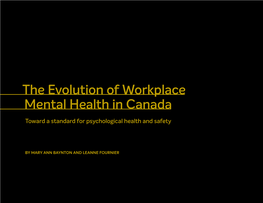 The Evolution of Workplace Mental Health in Canada