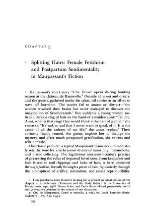 Splitting Hairs: Female Fetishism and Postpartum Sentimentality in Maupassant's Fiction