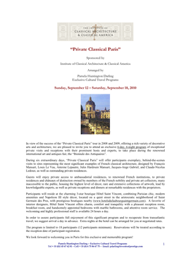 Announcement.Program.Private Classical Pascal Paris.9.10