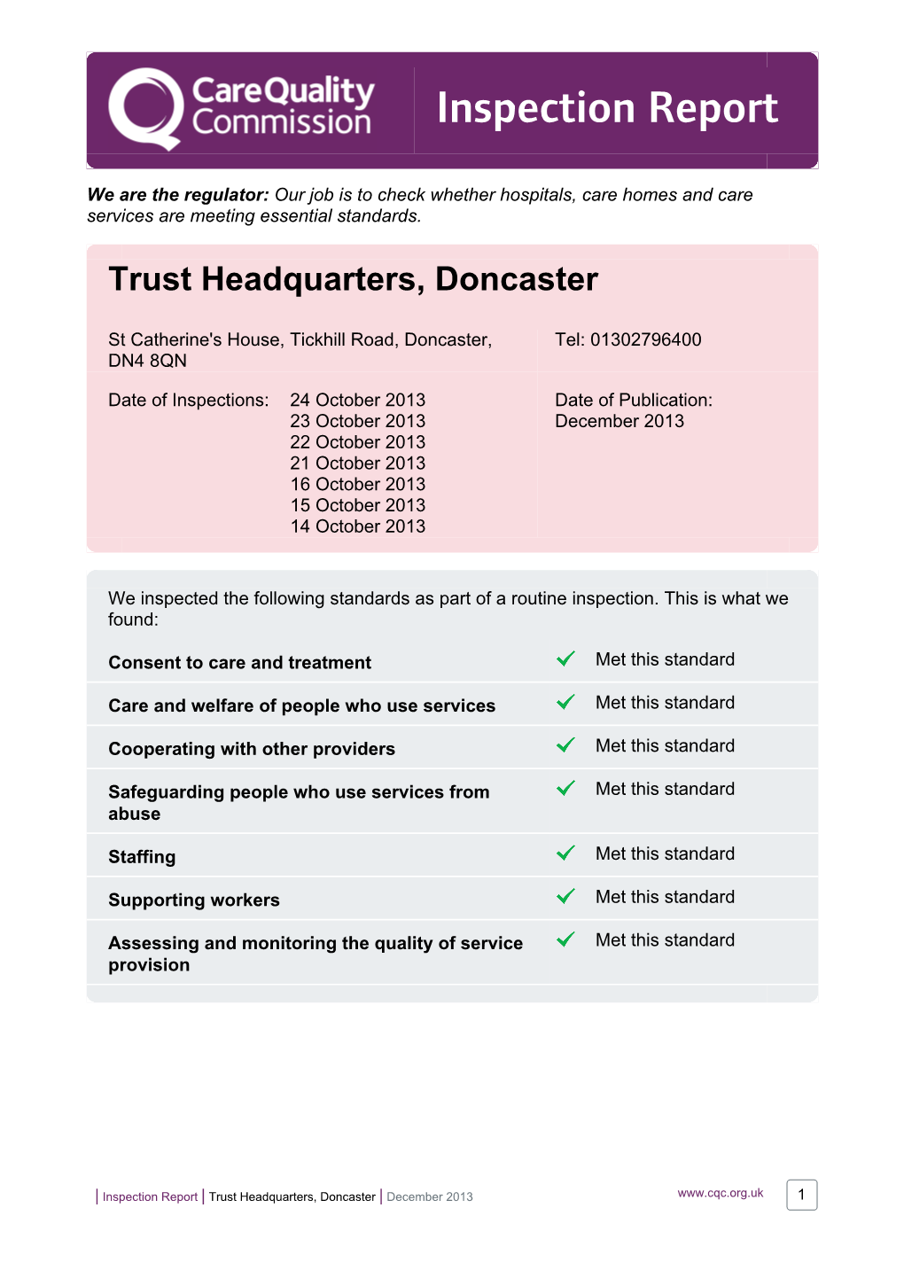 Trust Headquarters, Doncaster