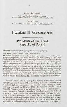 Prezydenci III Rzeczypospolitej Presidents of the Third Republic Of