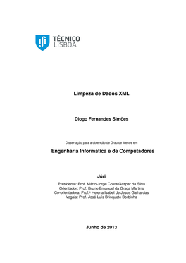 Limpeza De Dados XML Engenharia Informática E De Computadores