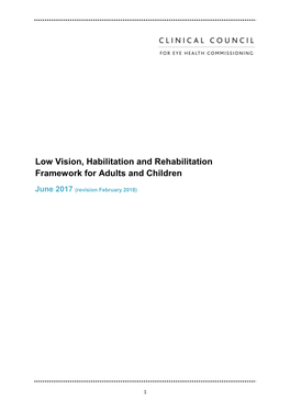 CCEHC Low Vision, Habilitation and Rehabilitation Framework