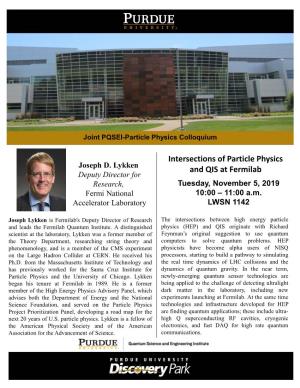 Intersections of Particle Physics and QIS at Fermilab