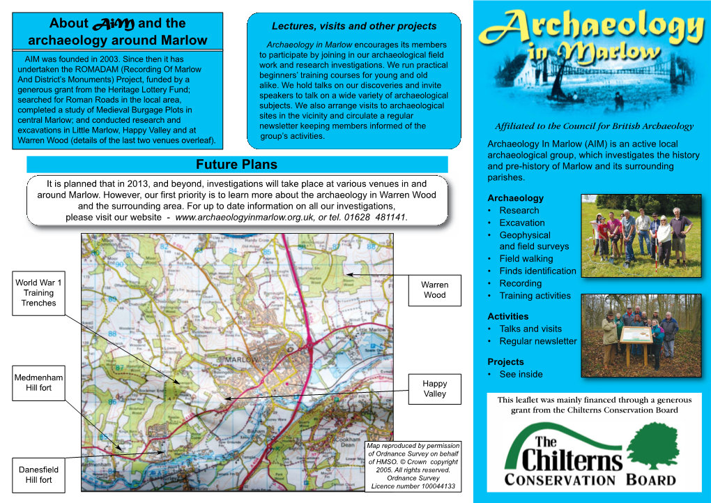 About Aim and the Archaeology Around Marlow Future Plans