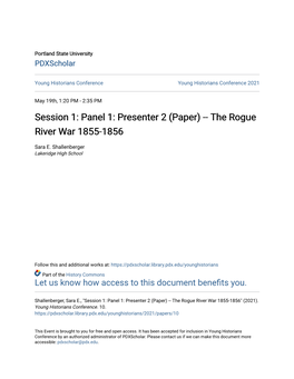 The Rogue River War 1855-1856