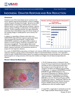 Fact Sheet: Indonesia Disaster Response and Risk Reduction