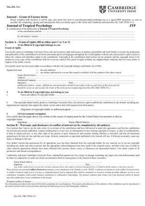 Form Please Complete Both Sections a and B, Sign, and Return This Form to Journalscopyright@Cambridge.Org As a Signed PDF Document, As Soon As Possible