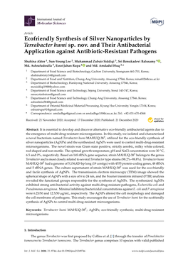 Ecofriendly Synthesis of Silver Nanoparticles by Terrabacter Humi Sp. Nov. and Their Antibacterial Application Against Antibiotic-Resistant Pathogens