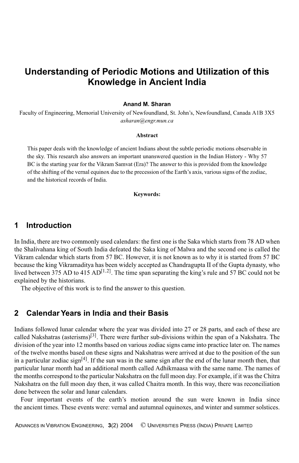 Understanding of Periodic Motions and Utilization of This Knowledge in Ancient India