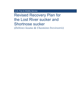 Revised Recovery Plan for the Lost River Sucker and Shortnose Sucker
